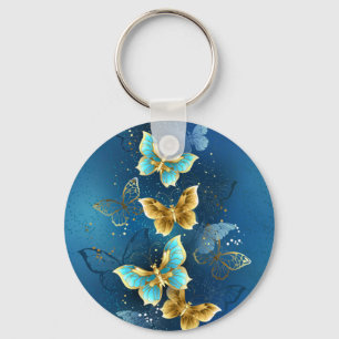 Golden butterflies keychain