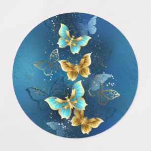 Golden butterflies kids' labels