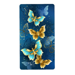 Golden butterflies label
