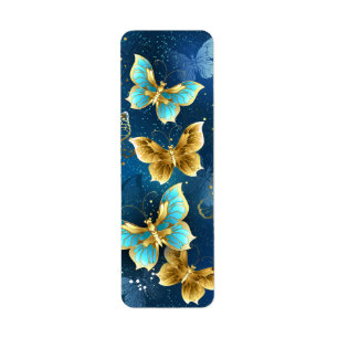 Golden butterflies label