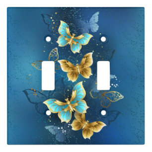 Golden butterflies light switch cover
