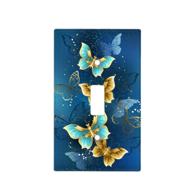 Golden butterflies light switch cover (Front)
