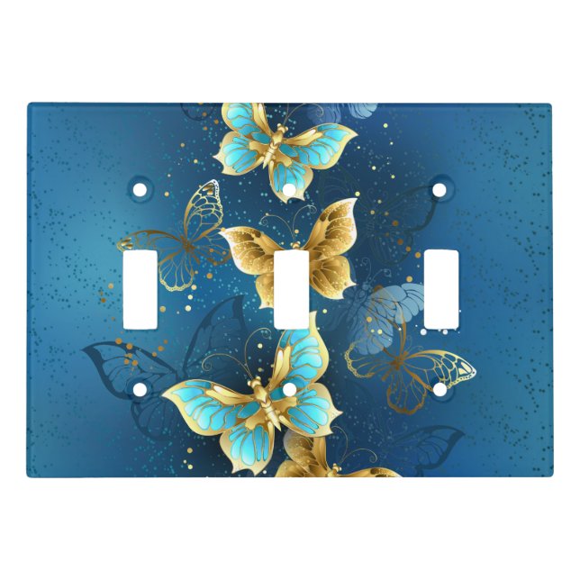 Golden butterflies light switch cover (Front)