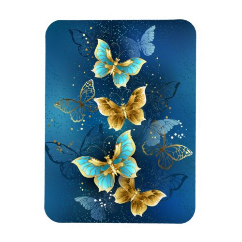 Golden butterflies magnet