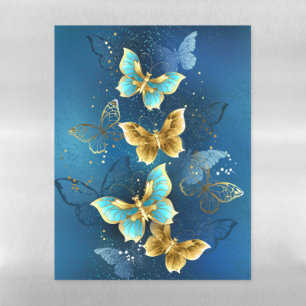 Golden butterflies magnetic dry erase sheet