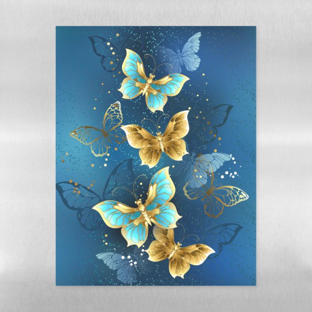 Golden butterflies magnetic dry erase sheet (Vertical)