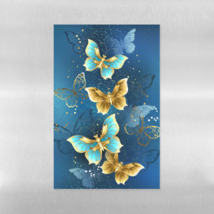 Golden butterflies magnetic dry erase sheet