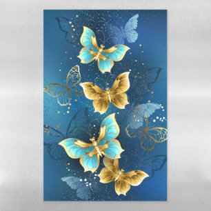 Golden butterflies magnetic dry erase sheet