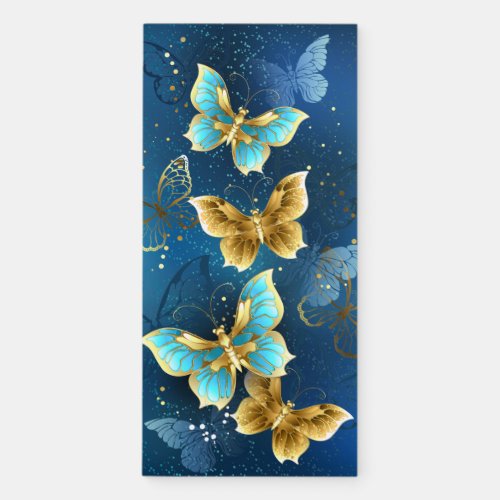 Golden butterflies magnetic notepad
