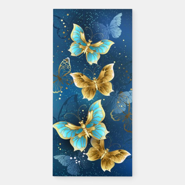 Golden butterflies magnetic notepad (Front)