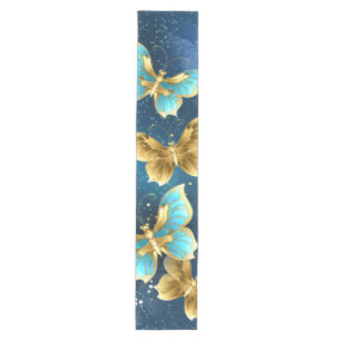 Golden butterflies medium table runner