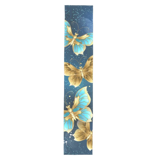 Golden butterflies medium table runner (Front)