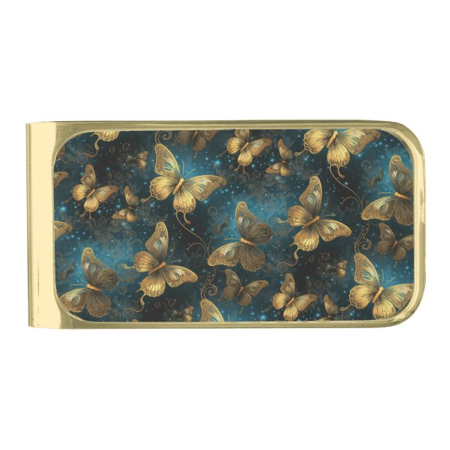 Golden Butterflies Money Clip