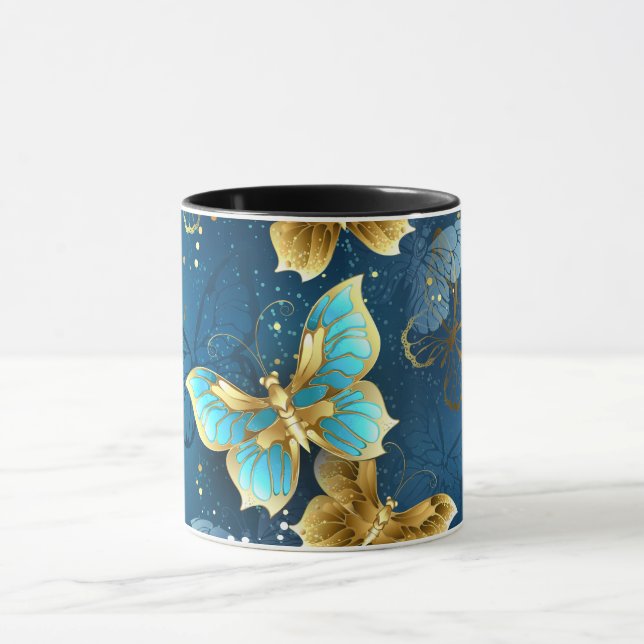 Golden butterflies mug (Center)