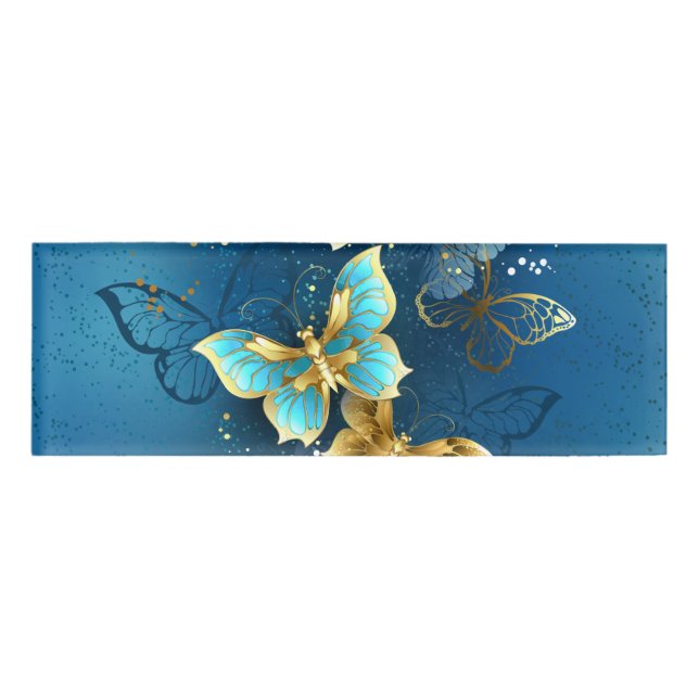 Golden butterflies name tag (Front)