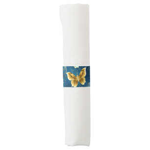 Golden butterflies napkin bands