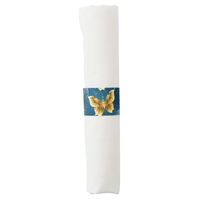 Golden butterflies napkin bands (Front)
