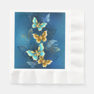 Golden butterflies napkins