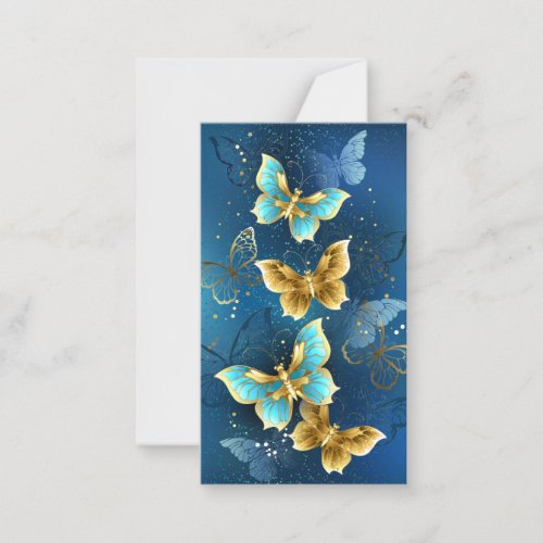 Golden butterflies note card