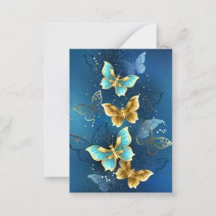 Golden butterflies note card