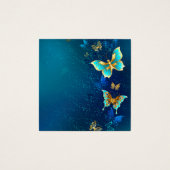 Golden Butterflies on a Blue Background (Front)