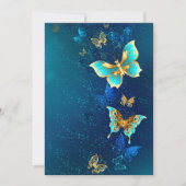 Golden Butterflies on a Blue Background (Front)
