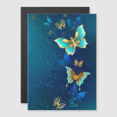 Golden Butterflies on a Blue Background (Front/Back)