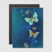 Golden Butterflies on a Blue Background (Front/Back)