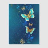 Golden Butterflies on a Blue Background (Front)