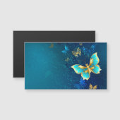 Golden Butterflies on a Blue Background (Front/Back)