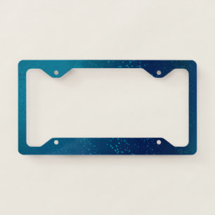 Golden Butterflies on a Blue Background License Plate Frame