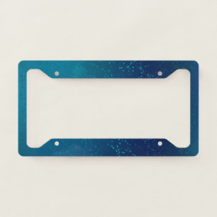 Golden Butterflies on a Blue Background License Plate Frame