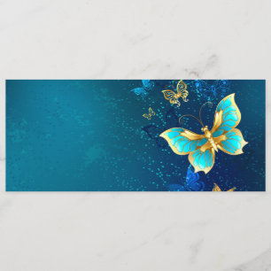Golden Butterflies on a Blue Background Menu