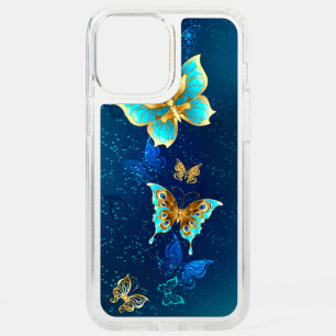 Golden Butterflies on a Blue Background Speck iPhone 12 Pro Max Case