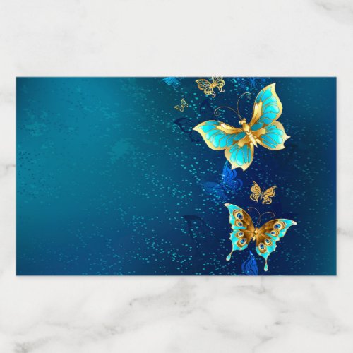 Golden Butterflies on a Blue Background Uncommon Envelope Liner