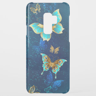 Golden Butterflies on a Blue Background Uncommon Samsung Galaxy S9 Plus Case