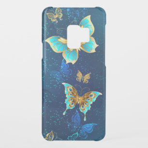 Golden Butterflies on a Blue Background Uncommon Samsung Galaxy S9 Case