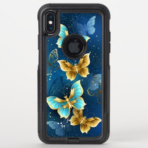 Golden butterflies OtterBox commuter iPhone XS max case