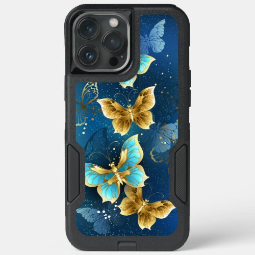 Golden butterflies iPhone 13 pro max case