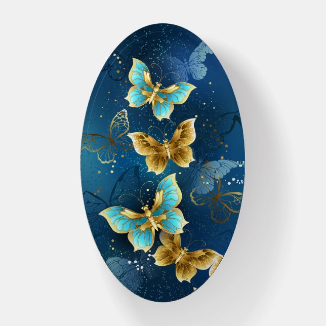 Golden butterflies paperweight (Vertical)