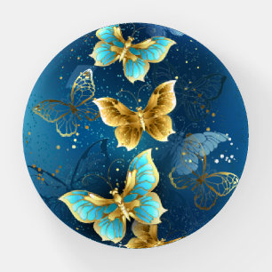 Golden butterflies paperweight