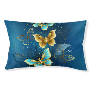 Golden butterflies pet bed