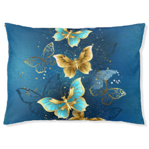 Golden butterflies pet bed
