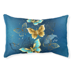 Golden butterflies pet bed