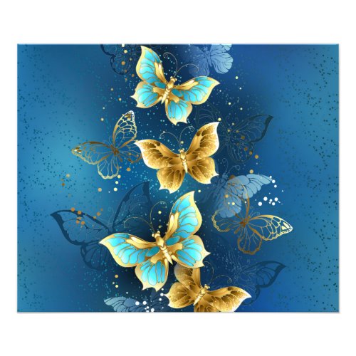 Golden butterflies photo print