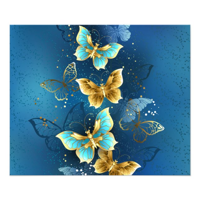 Golden butterflies photo print (Front)