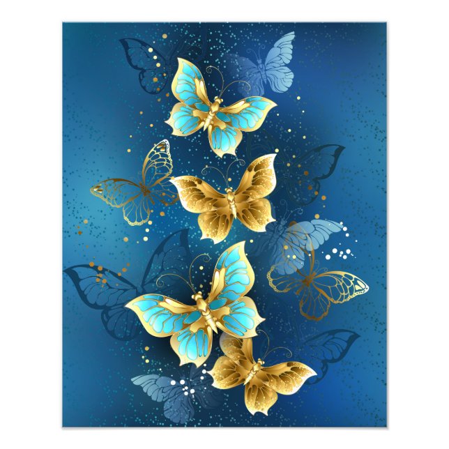 Golden butterflies photo print (Front)