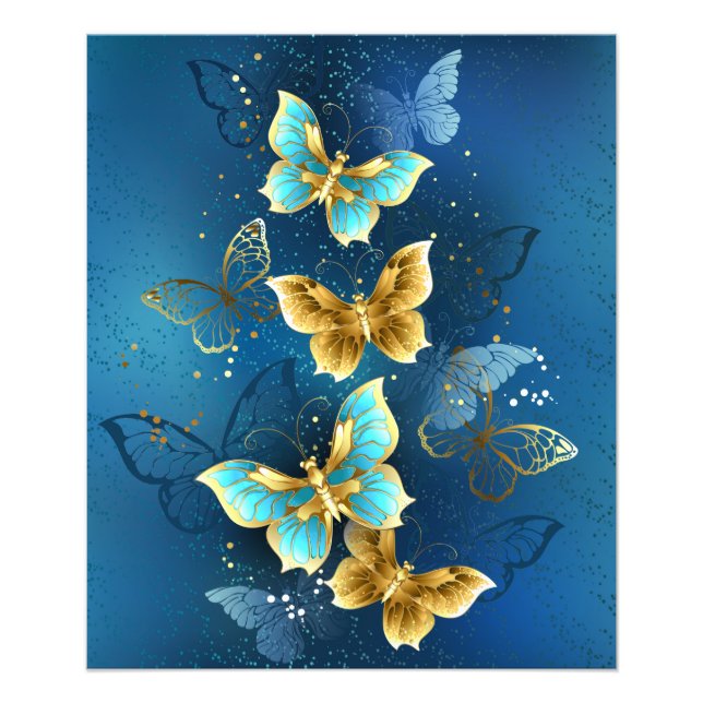 Golden butterflies photo print (Front)