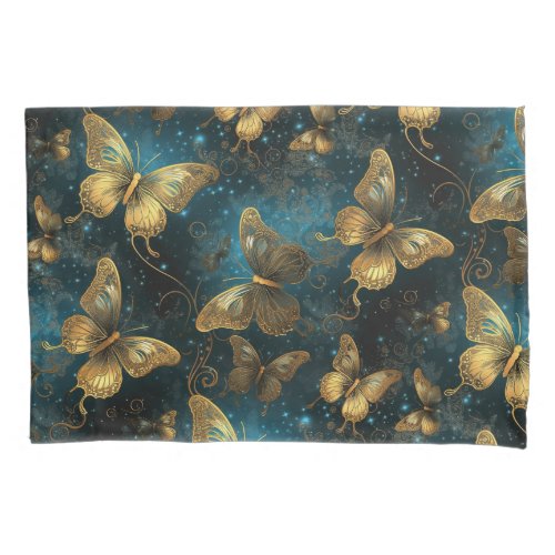 Golden Butterflies Pillowcase