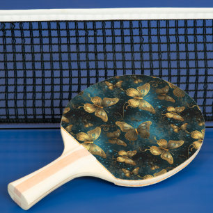 Golden Butterflies Ping Pong Paddle